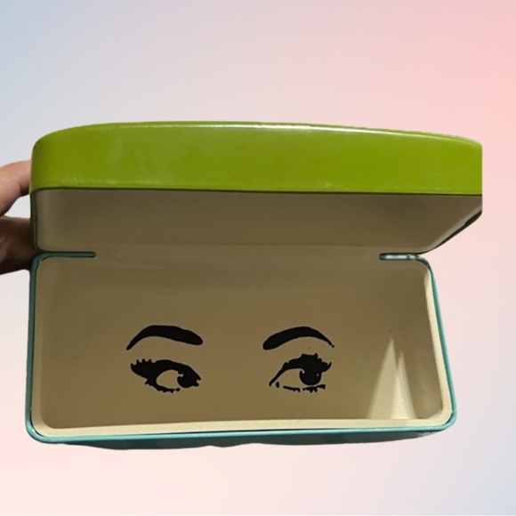 Kate Spade New York eyeglasses case aqua blue and green-used - Picture 1 of 8